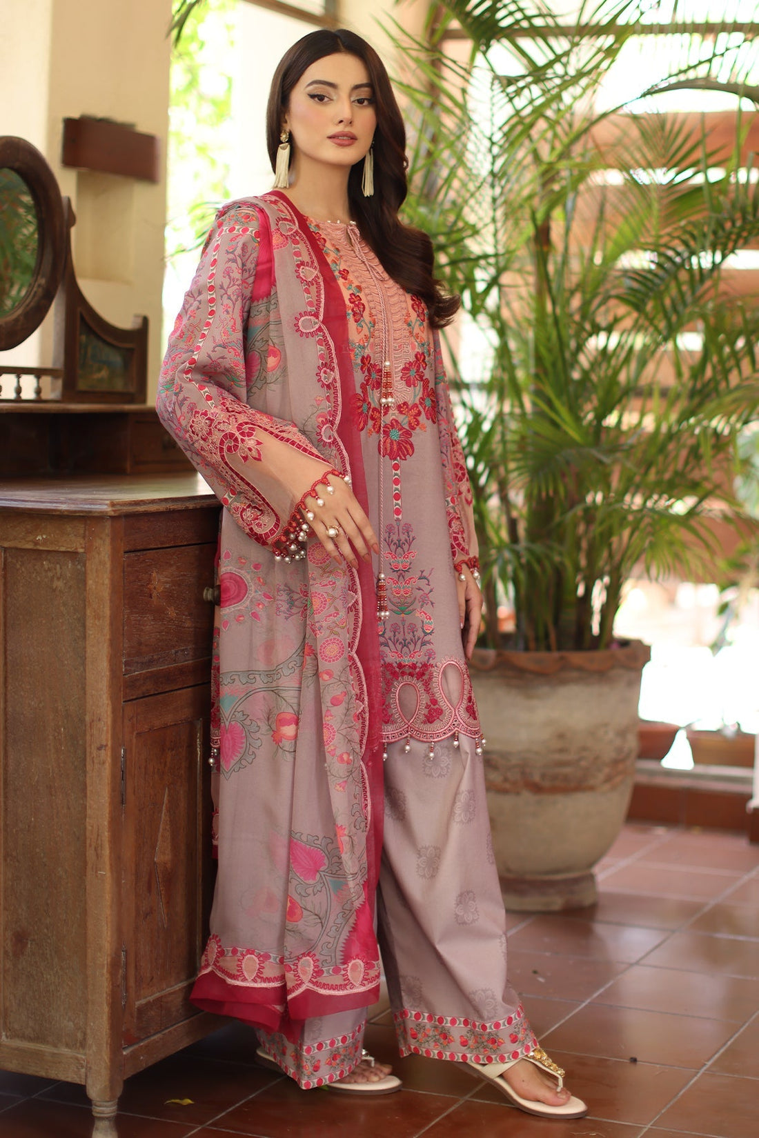Charizma | Infinity Lawn | 3-PC Unstitched Embroidered Lawn Collection IN6-07 - by Libasekhas UK - Registered Vendor of : Charizma - 100% Original Designer Dress
