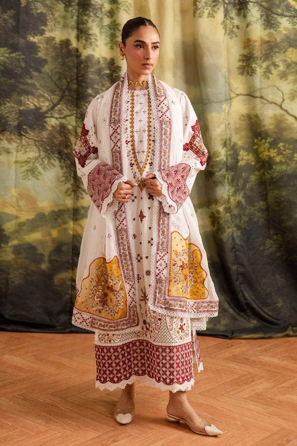 Marjjan | Guzel Lawn | SMC 207-A (White) - by Libasekhas UK - Registered Vendor of : Marjjan - 100% Original Designer Dress