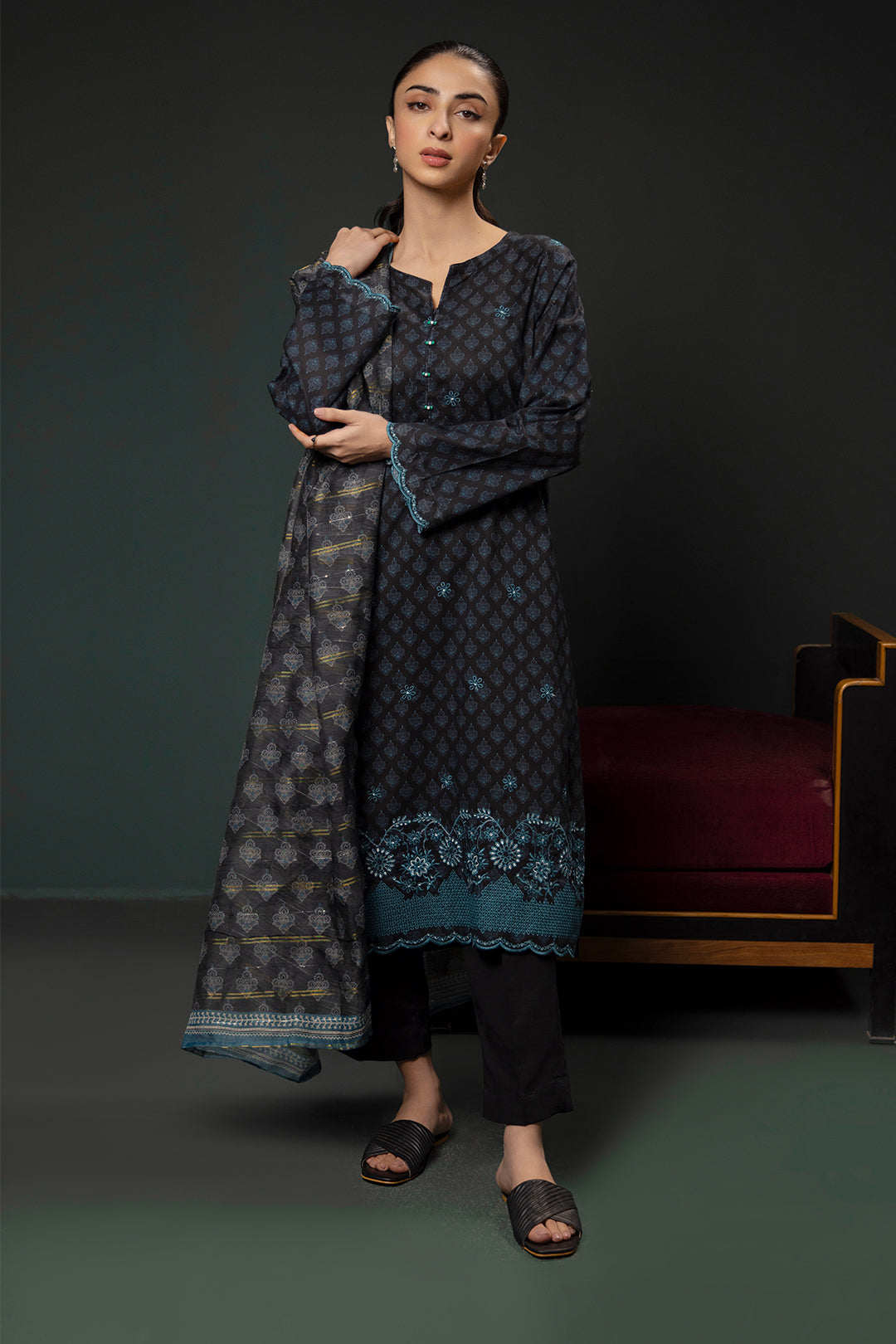 Zellbury | Summer Pret | Embroidered Kurta Dupatta Trouser - 2835 - by - Libasekhas UK - Registered Vendor of : Zellbury Women - 100% Original Designer Dresss