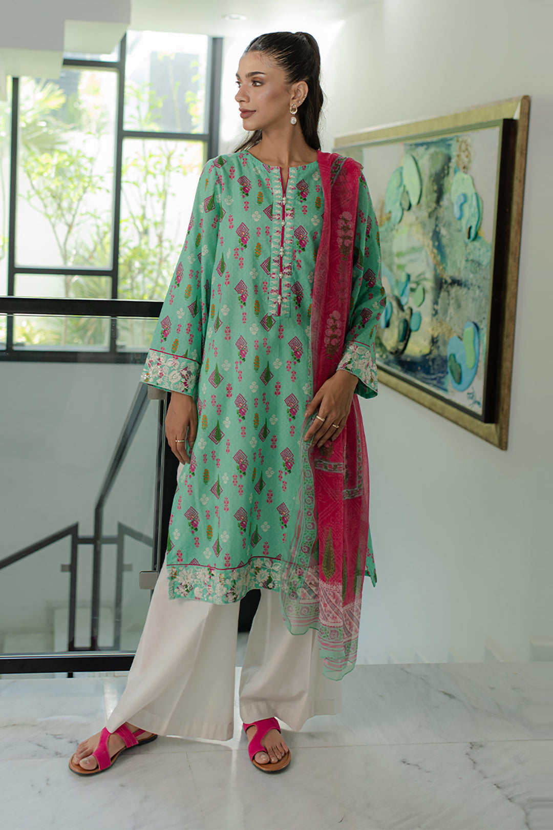 Zellbury | Summer Pret | Embroidered Kurta Dupatta - 1704 - by - Libasekhas UK - Registered Vendor of : Zellbury Women - 100% Original Designer Dresss