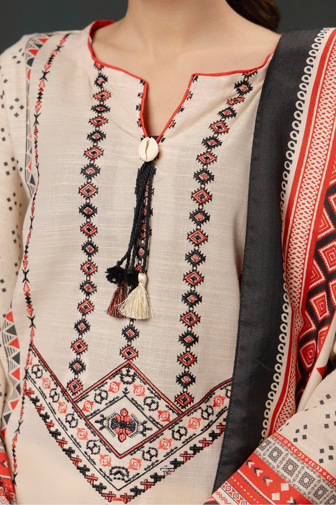 Zellbury | Winter Pret | Embroidered Kurta Shawl - 2937 - by - Libasekhas UK - Registered Vendor of : Zellbury Women - 100% Original Designer Dresss