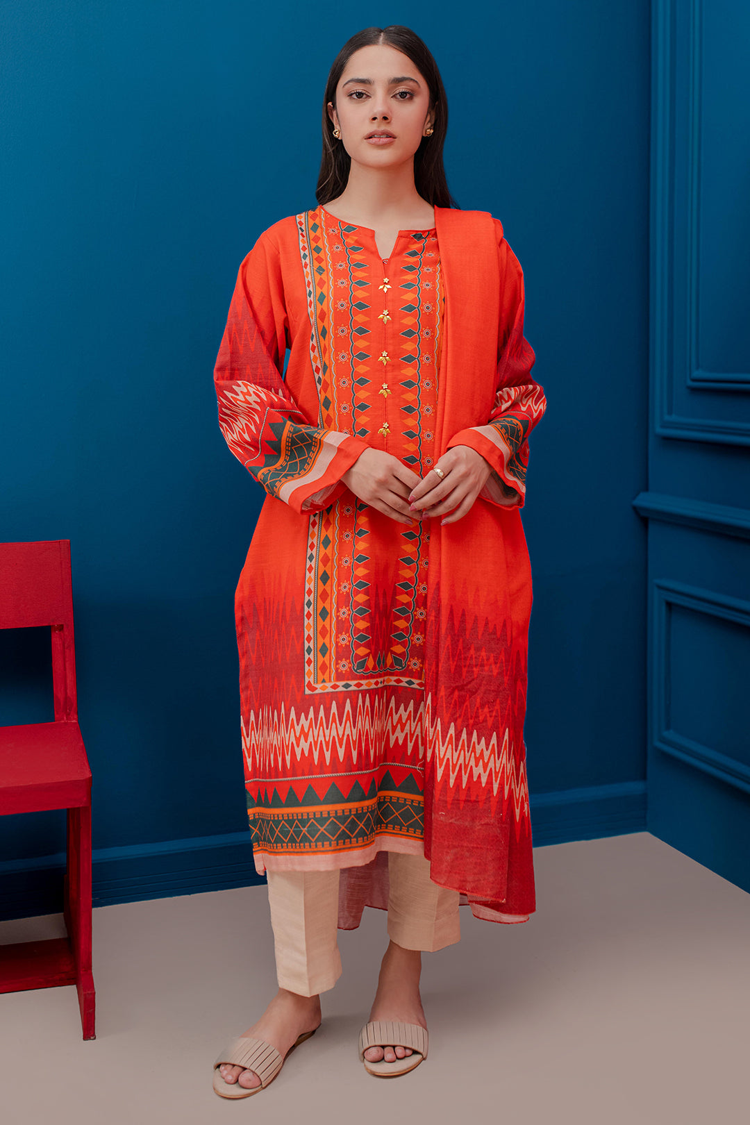 Zellbury | Winter Pret | Kurta Dupatta - 3053 - by - Libasekhas UK - Registered Vendor of : Zellbury Women - 100% Original Designer Dresss
