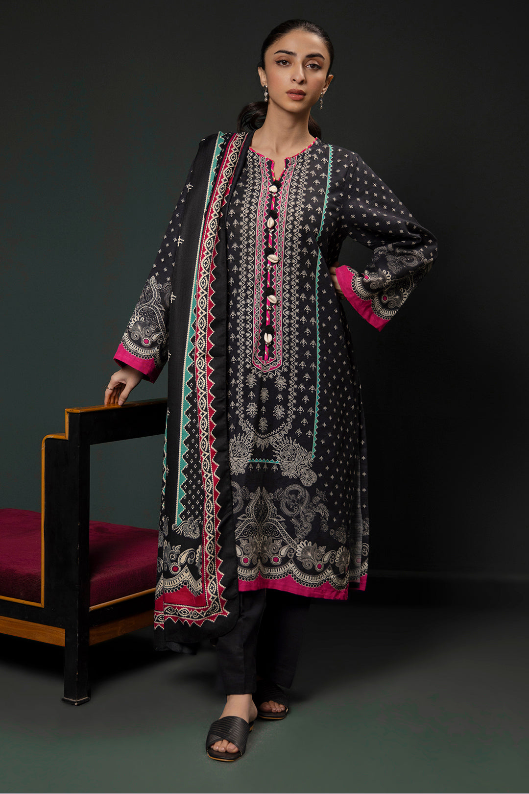 Zellbury | Winter Pret | Kurta Shawl Trouser - 3008 - by - Libasekhas UK - Registered Vendor of : Zellbury Women - 100% Original Designer Dresss