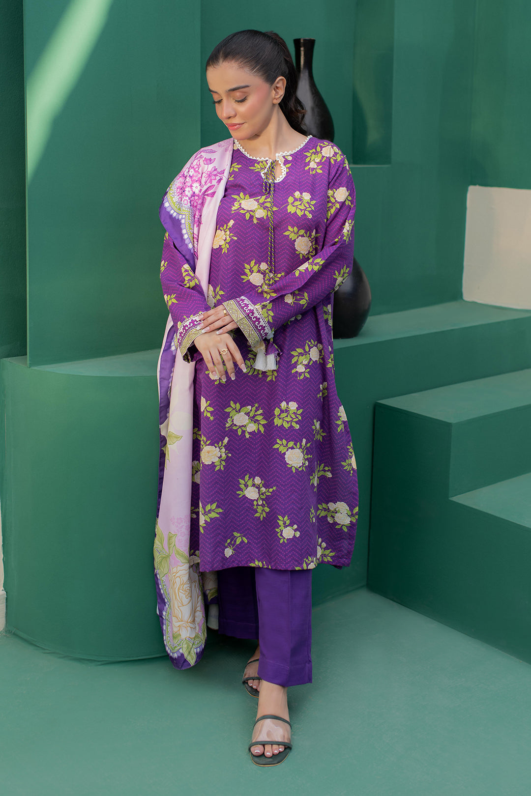 Zellbury | Winter Pret | Kurta Shawl Trouser - 3010 - by - Libasekhas UK - Registered Vendor of : Zellbury Women - 100% Original Designer Dresss