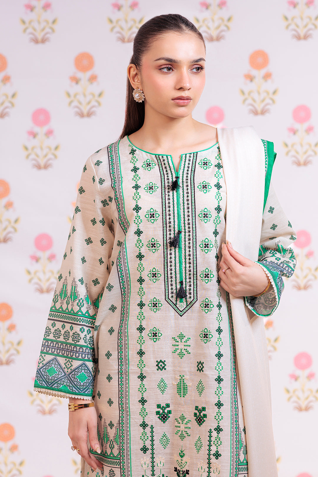 Zellbury | Winter Pret | Embroidered Kurta Dupatta Trouser - 3075 - by - Libasekhas UK - Registered Vendor of : Zellbury Women - 100% Original Designer Dresss