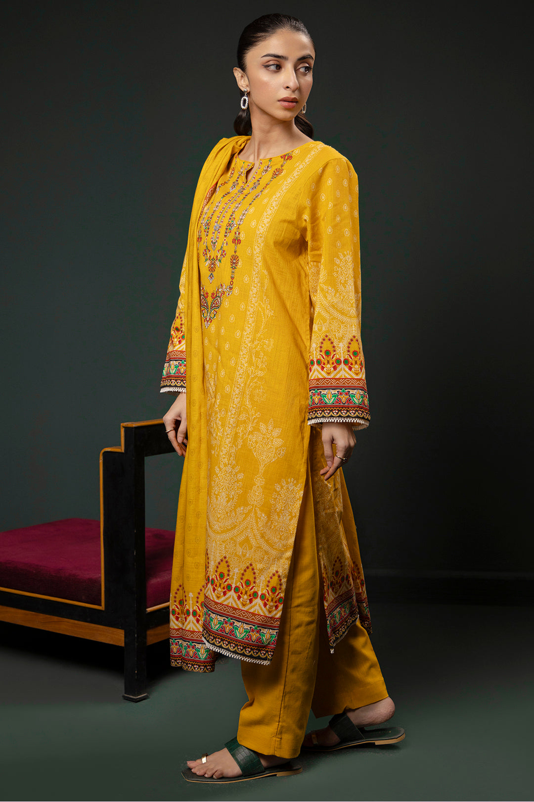 Zellbury | Winter Pret | Kurta Dupatta Trouser - 3151 - by - Libasekhas UK - Registered Vendor of : Zellbury Women - 100% Original Designer Dresss