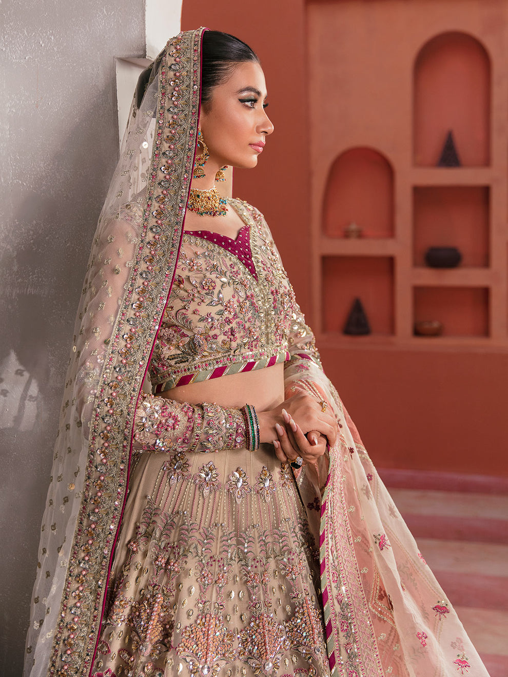 Gulaal | Wedding Formals | ANSHAH GL-WS-22V1-28 (IVORY WHITE LEHNGA CHOLI) - by - Libasekhas UK - Registered Vendor of : Gulaal - 100% Original Designer Dresss