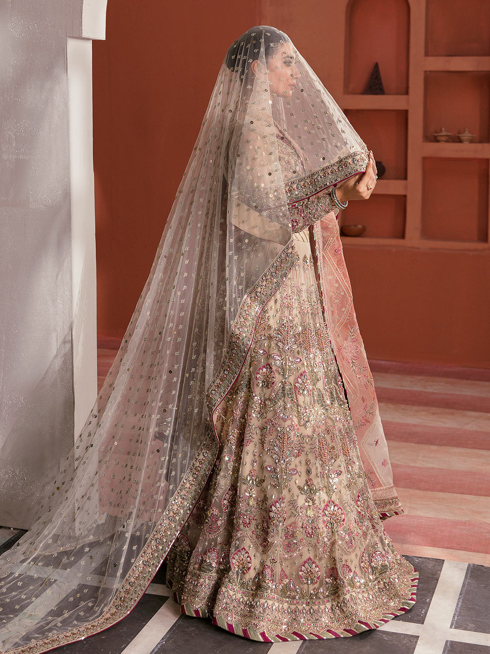 Gulaal | Wedding Formals | ANSHAH GL-WS-22V1-28 (IVORY WHITE LEHNGA CHOLI) - by - Libasekhas UK - Registered Vendor of : Gulaal - 100% Original Designer Dresss