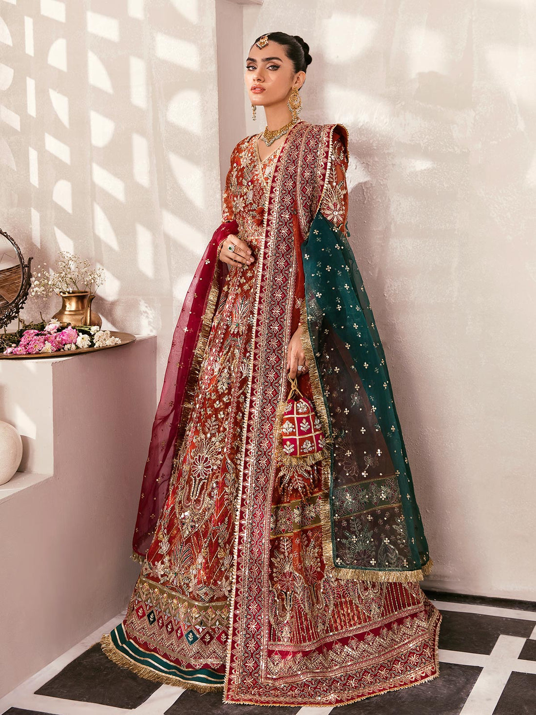 Gulaal | Wedding Formals | ZAIRA GL-WS-22V1-30 (RUST ANGRAKHA) - by - Libasekhas UK - Registered Vendor of : Gulaal - 100% Original Designer Dresss