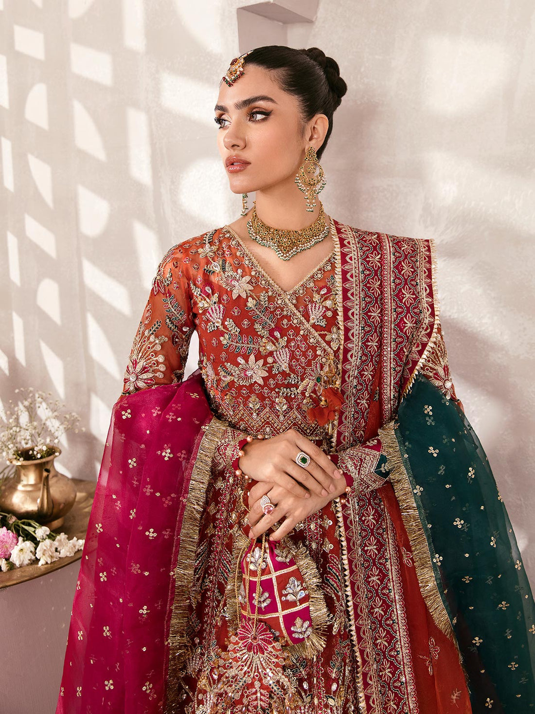 Gulaal | Wedding Formals | ZAIRA GL-WS-22V1-30 (RUST ANGRAKHA) - by - Libasekhas UK - Registered Vendor of : Gulaal - 100% Original Designer Dresss