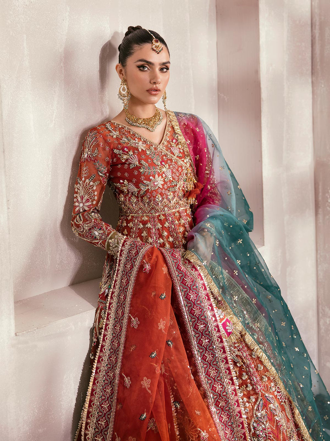 Gulaal | Wedding Formals | ZAIRA GL-WS-22V1-30 (RUST ANGRAKHA) - by - Libasekhas UK - Registered Vendor of : Gulaal - 100% Original Designer Dresss