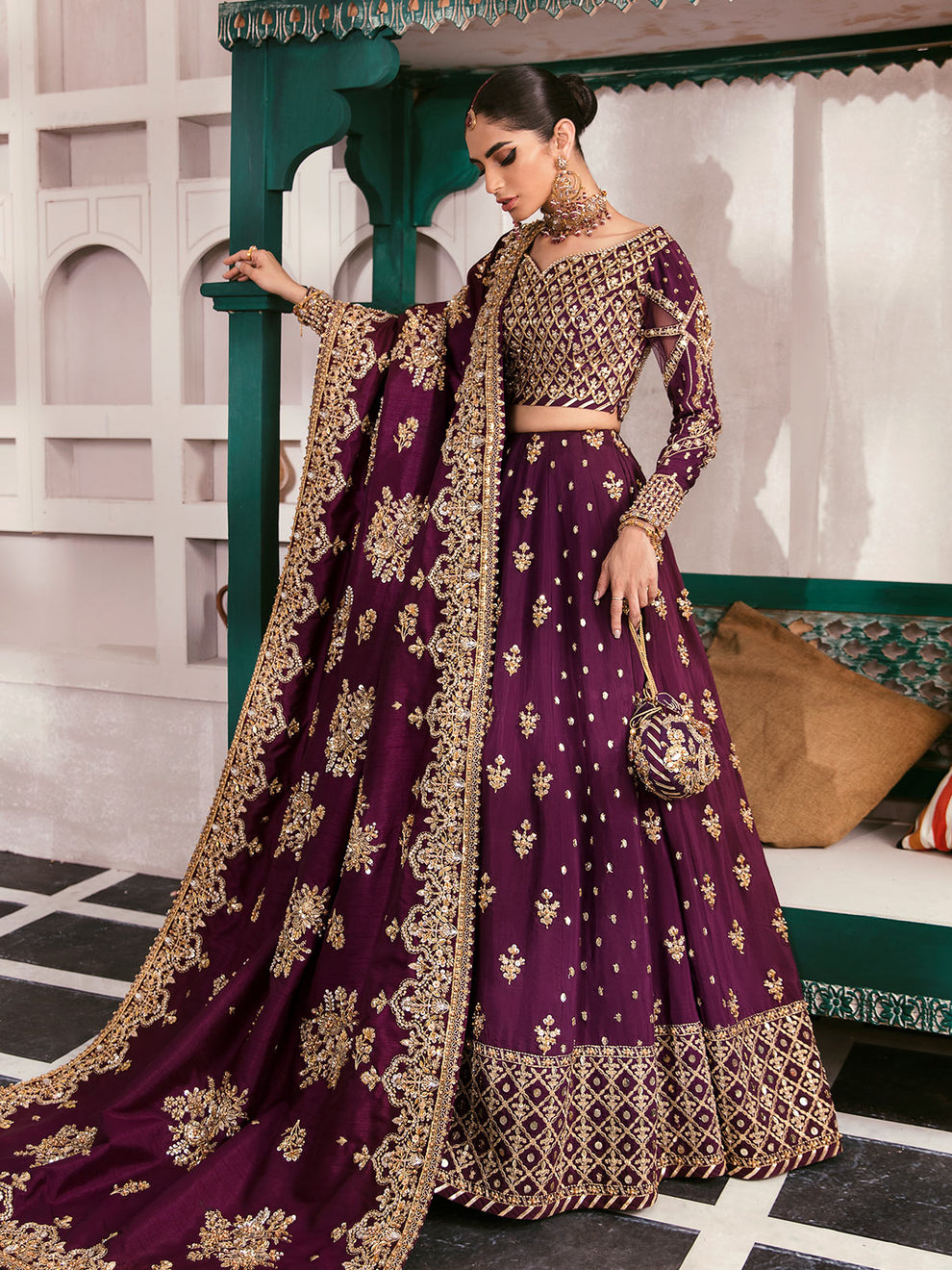 Gulaal | Wedding Formals | SHAZMINAH GL-WS-22V1-31 (LEHNGA AND CHOLI) - by - Libasekhas UK - Registered Vendor of : Gulaal - 100% Original Designer Dresss