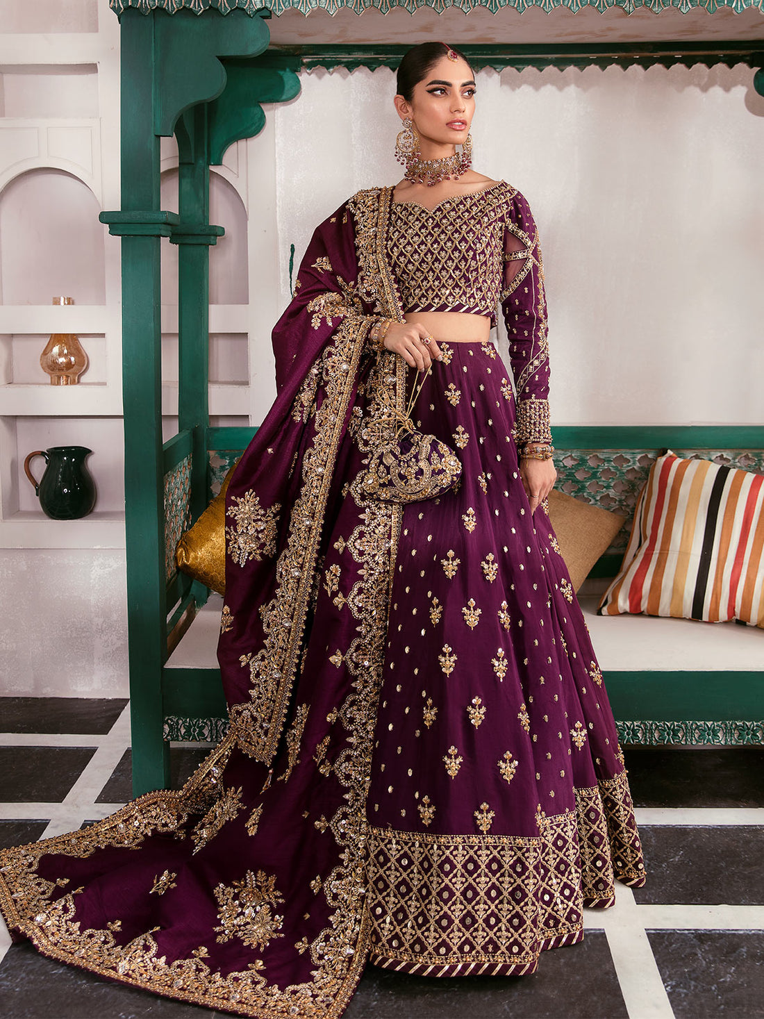 Gulaal | Wedding Formals | SHAZMINAH GL-WS-22V1-31 (LEHNGA AND CHOLI) - by - Libasekhas UK - Registered Vendor of : Gulaal - 100% Original Designer Dresss