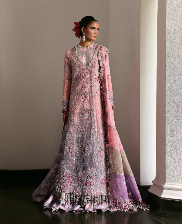Republic Women's wear | Jazrdin D'amour Wedding Unstitched' 26 | Pink Angrakha & Bottom-Isabelle