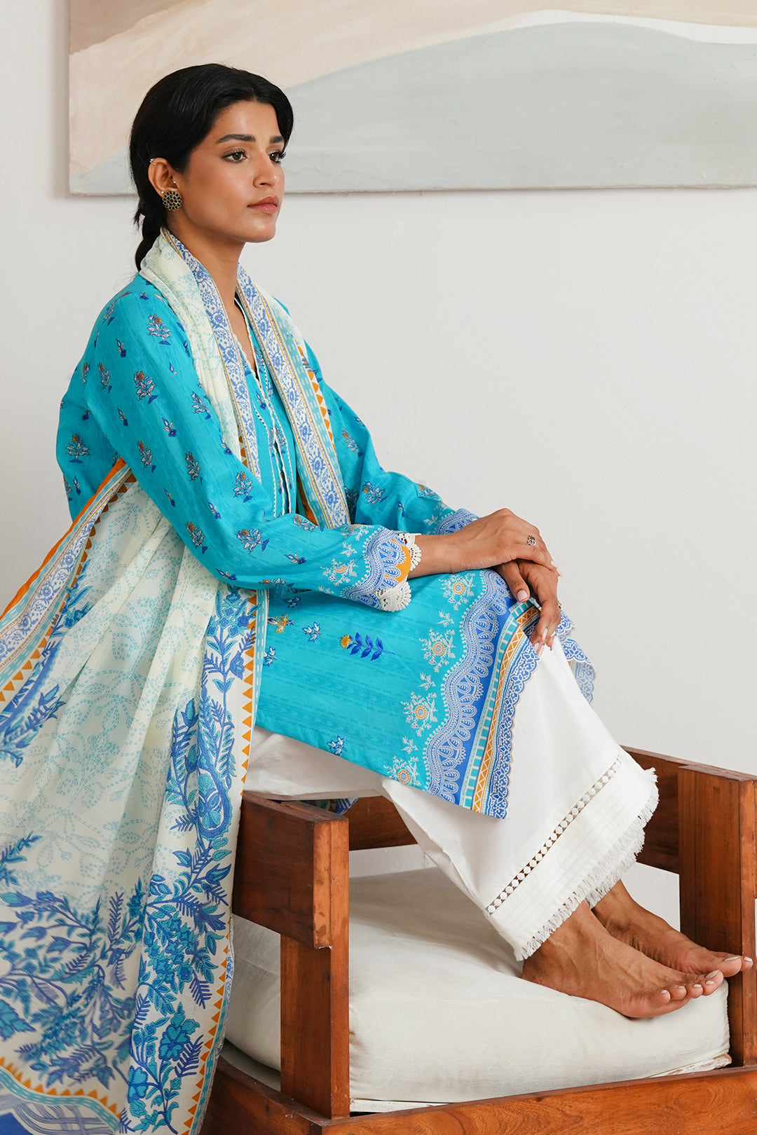 Zellbury | Unstitched 2 Piece Cambric | Embroidered Shirt Dupatta - 0020 - by - Libasekhas UK - Registered Vendor of : Zellbury Women - 100% Original Designer Dresss