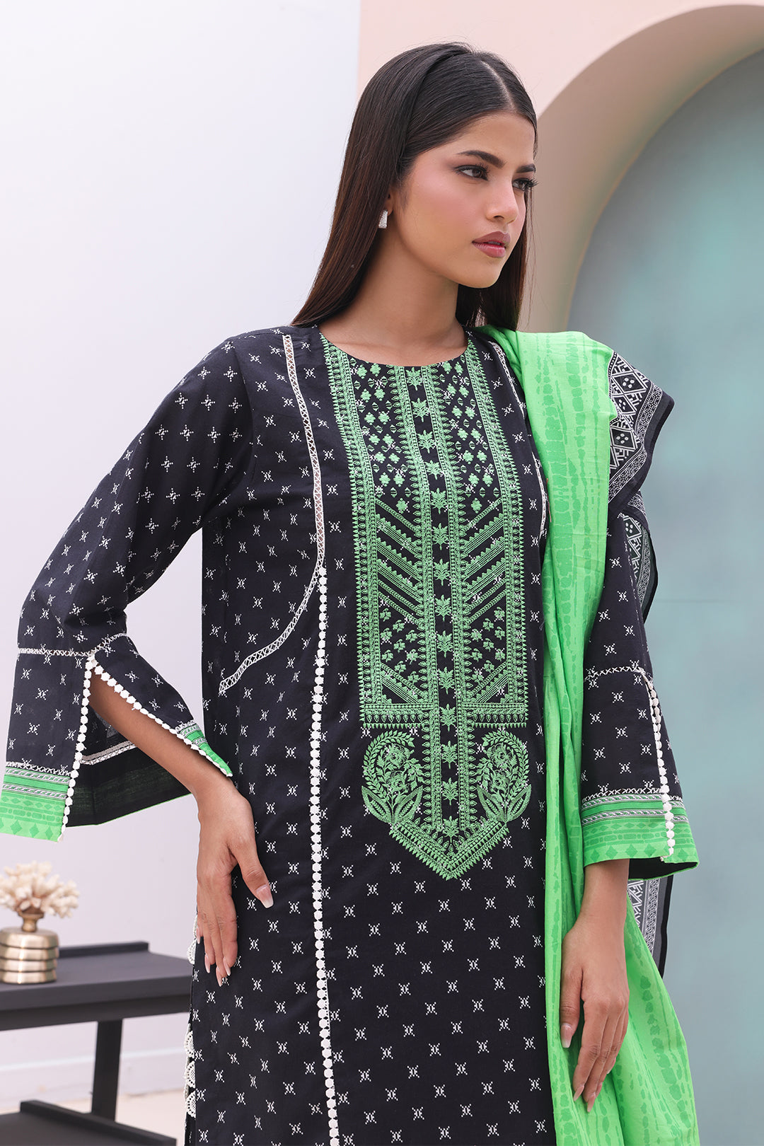 Zellbury | Unstitched 2 Piece Cambric | Embroidered Shirt Dupatta - 0027 - by - Libasekhas UK - Registered Vendor of : Zellbury Women - 100% Original Designer Dresss
