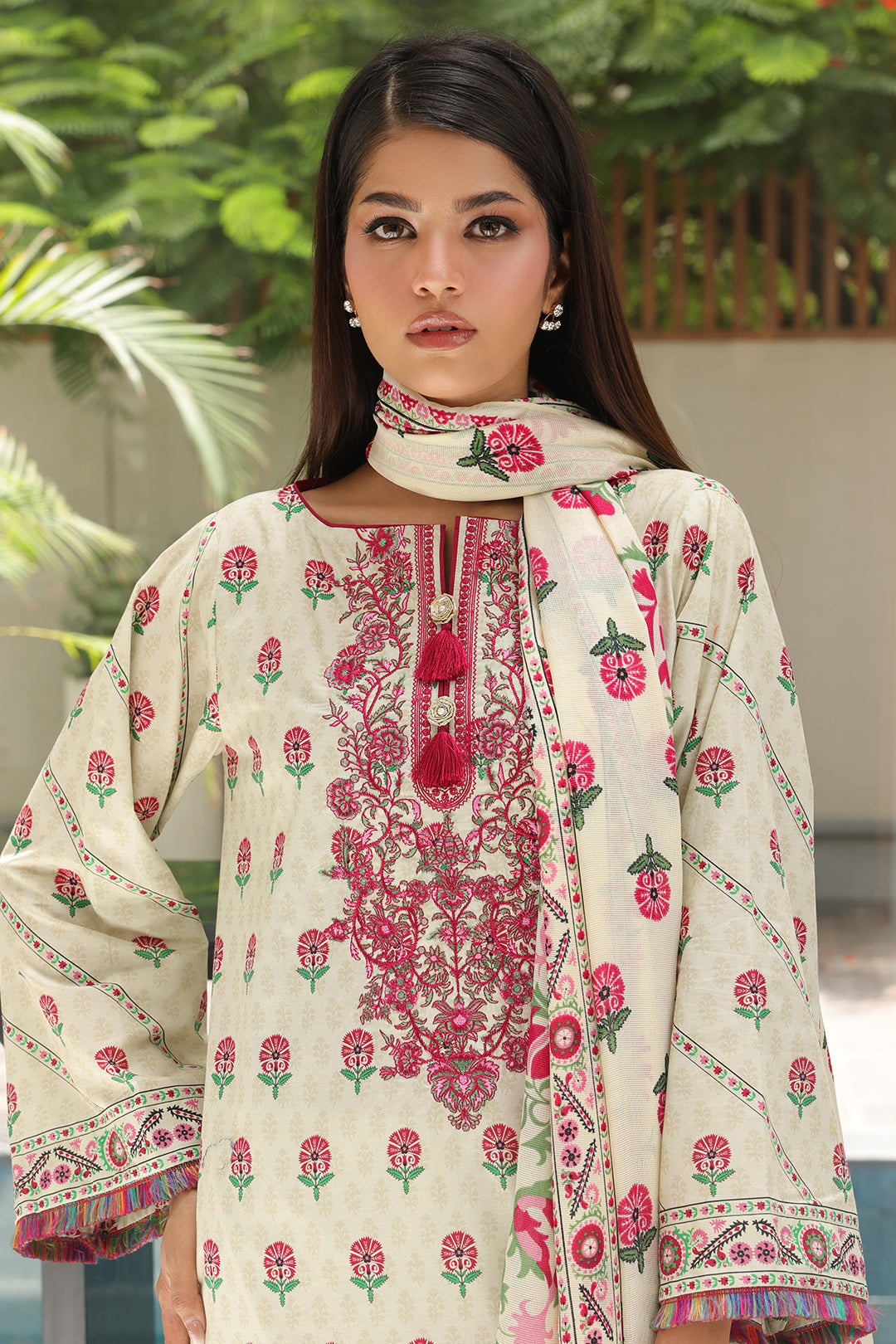 Zellbury | Unstitched 2 Piece Cambric | Embroidered Shirt Dupatta - 0105 - by - Libasekhas UK - Registered Vendor of : Zellbury Women - 100% Original Designer Dresss