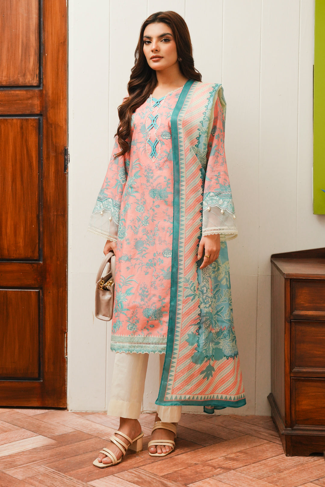 Zellbury | Unstitched 2 Piece Cambric | Embroidered Shirt Dupatta - 0106 - by - Libasekhas UK - Registered Vendor of : Zellbury Women - 100% Original Designer Dresss
