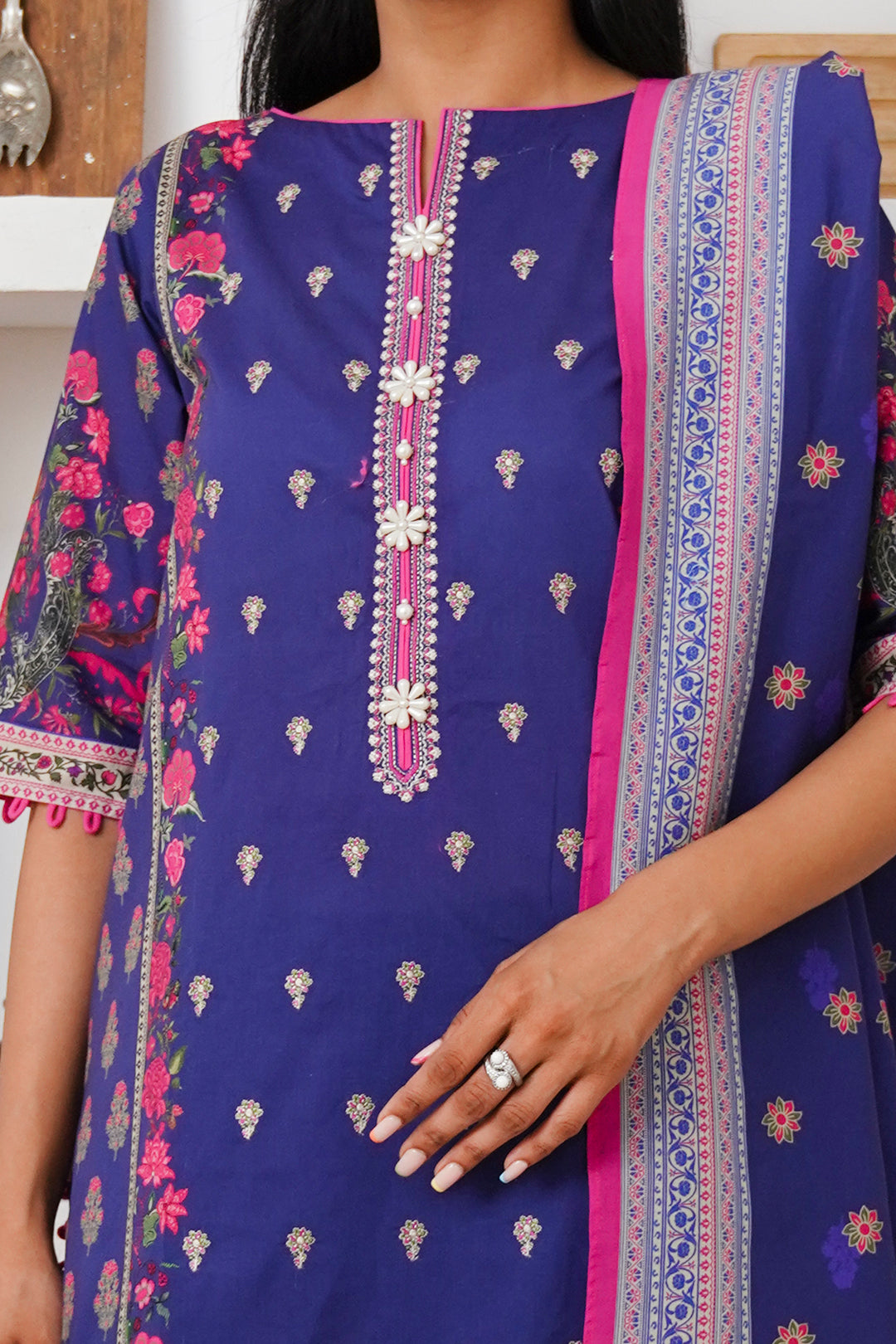 Zellbury | Unstitched 2 Piece Cambric | Embroidered Shirt Dupatta - 0110 - by - Libasekhas UK - Registered Vendor of : Zellbury Women - 100% Original Designer Dresss