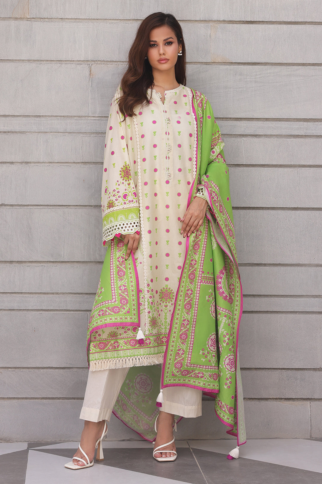 Zellbury | Unstitched 2 Piece Cambric | Embroidered Shirt Dupatta - 0111 - by - Libasekhas UK - Registered Vendor of : Zellbury Women - 100% Original Designer Dresss