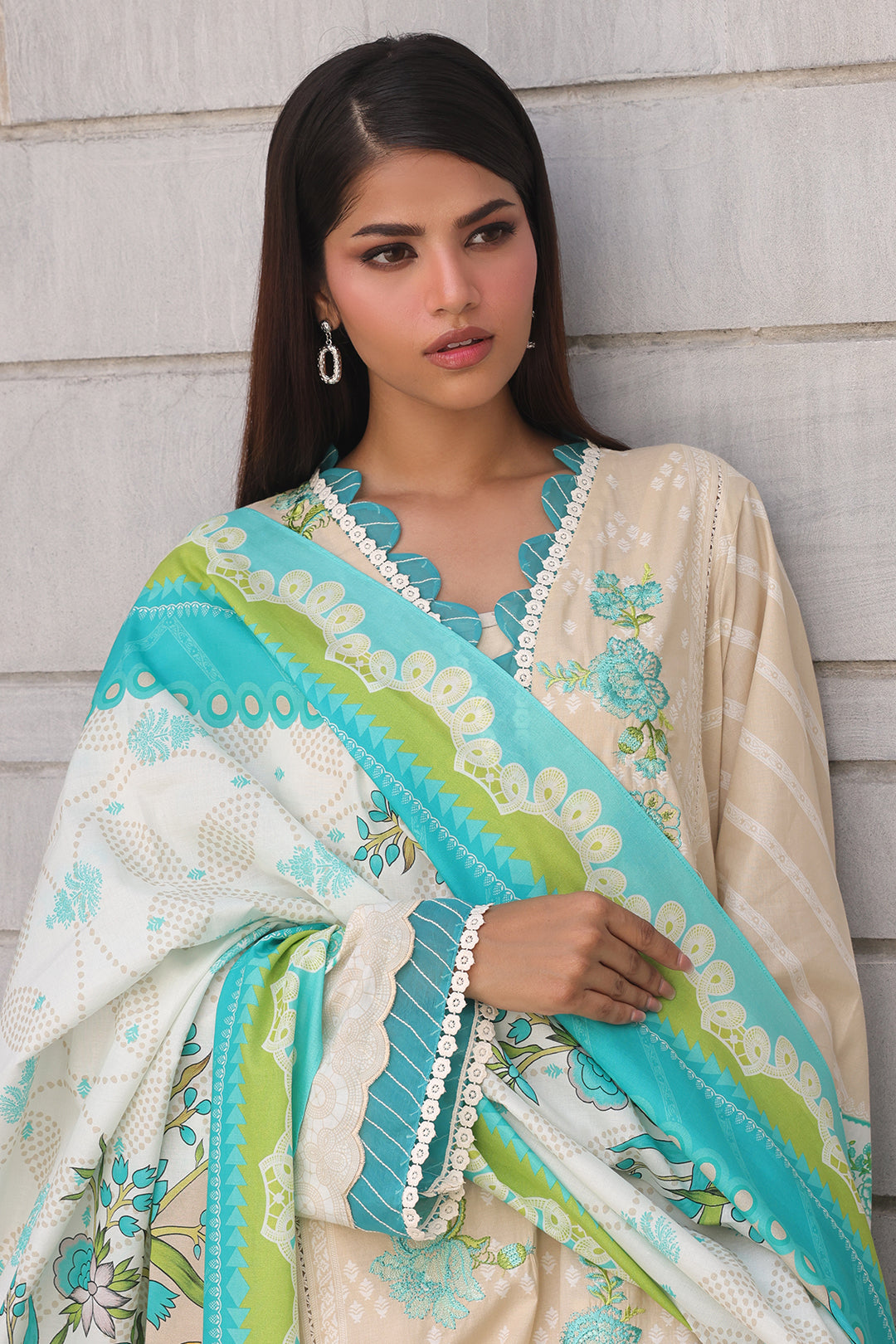 Zellbury | Unstitched 2 Piece Cambric | Embroidered Shirt Dupatta - 0112 - by - Libasekhas UK - Registered Vendor of : Zellbury Women - 100% Original Designer Dresss