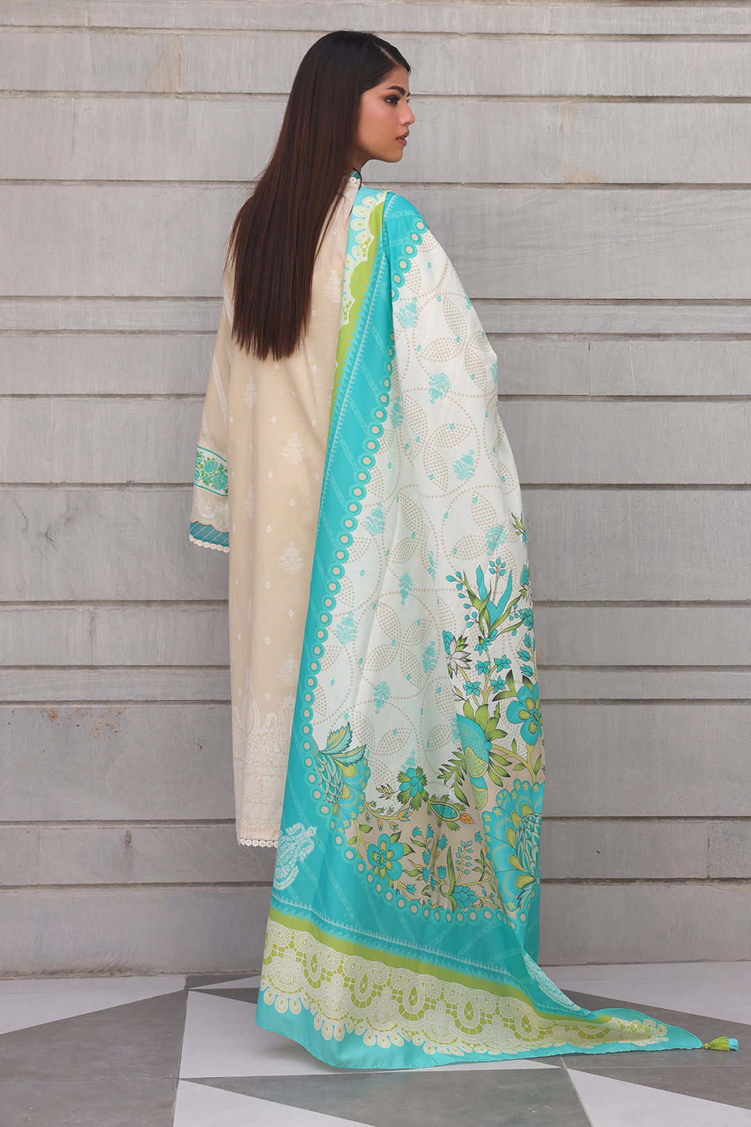 Zellbury | Unstitched 2 Piece Cambric | Embroidered Shirt Dupatta - 0112 - by - Libasekhas UK - Registered Vendor of : Zellbury Women - 100% Original Designer Dresss