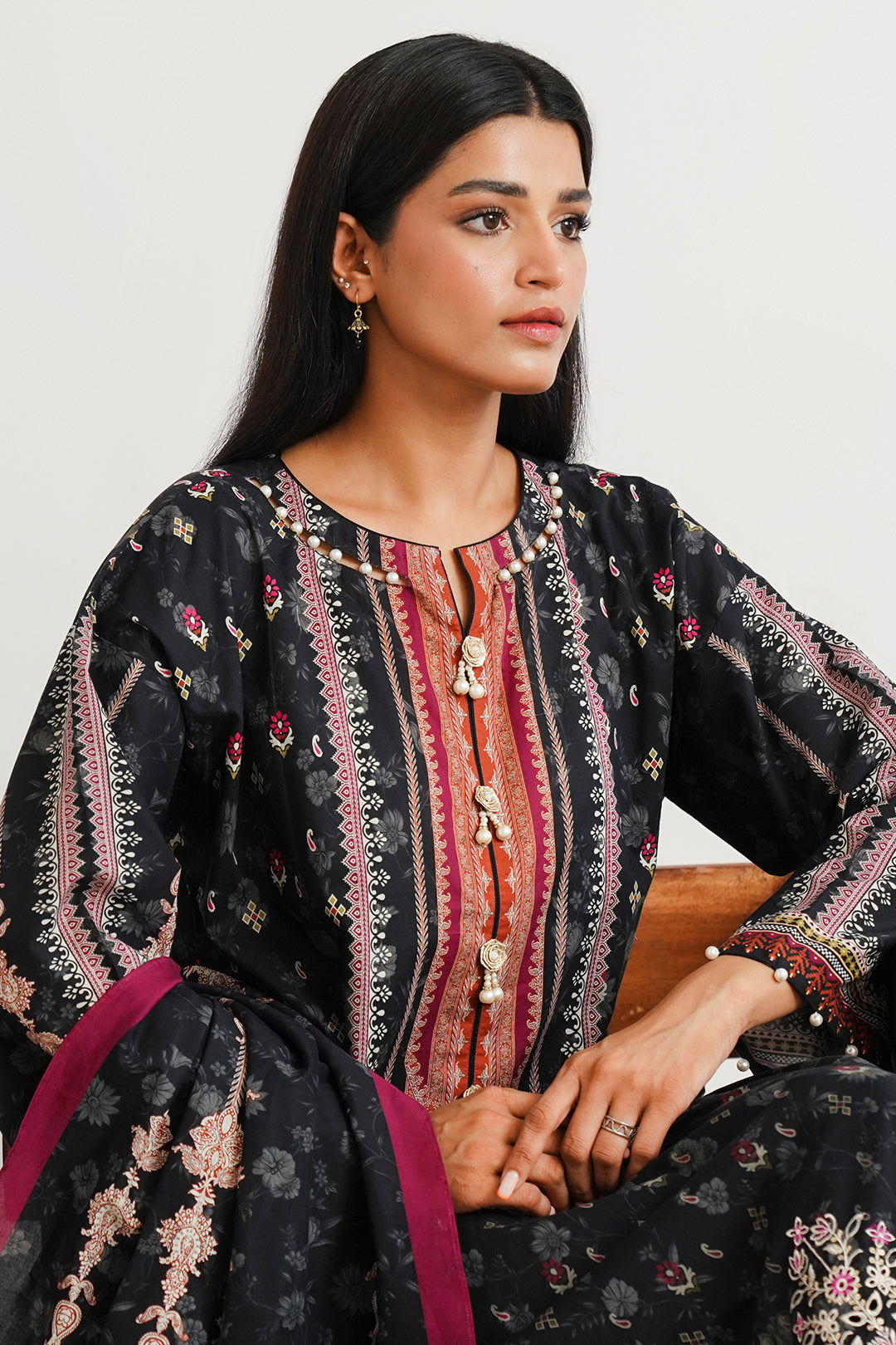 Zellbury | Unstitched 3 Piece Cambric | Embroidered Shirt Shalwar Dupatta - 0063 - by - Libasekhas UK - Registered Vendor of : Zellbury Women - 100% Original Designer Dresss