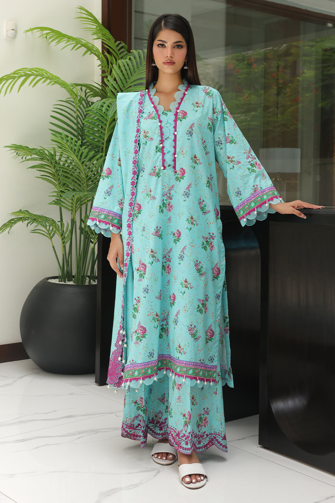 Zellbury | Unstitched 3 Piece Cambric | Embroidered Shirt Shalwar Dupatta - 0067 - by - Libasekhas UK - Registered Vendor of : Zellbury Women - 100% Original Designer Dresss