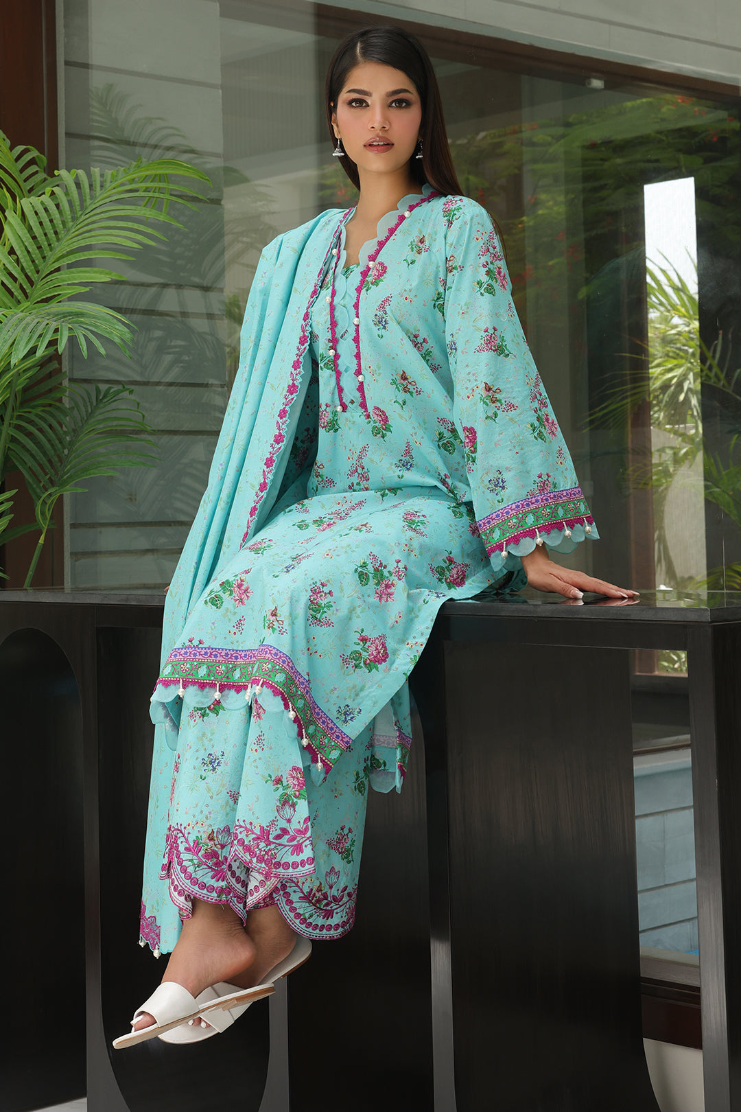 Zellbury | Unstitched 3 Piece Cambric | Embroidered Shirt Shalwar Dupatta - 0067 - by - Libasekhas UK - Registered Vendor of : Zellbury Women - 100% Original Designer Dresss