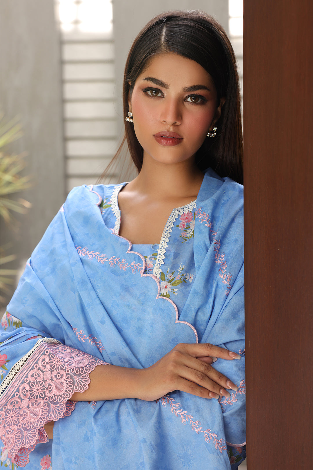 Zellbury | Unstitched 3 Piece Cambric | Embroidered Shirt Shalwar Dupatta - 0068 - by - Libasekhas UK - Registered Vendor of : Zellbury Women - 100% Original Designer Dresss