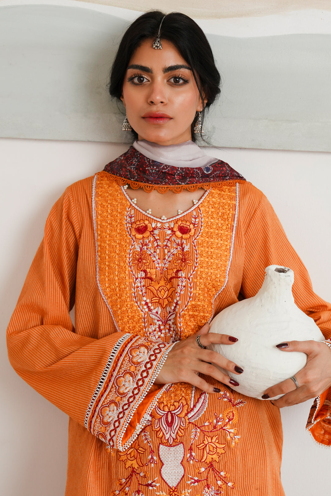 Zellbury | Unstitched 3 Piece Zari | Embroidered Shirt Shalwar Dupatta - 0085 - by - Libasekhas UK - Registered Vendor of : Zellbury Women - 100% Original Designer Dresss