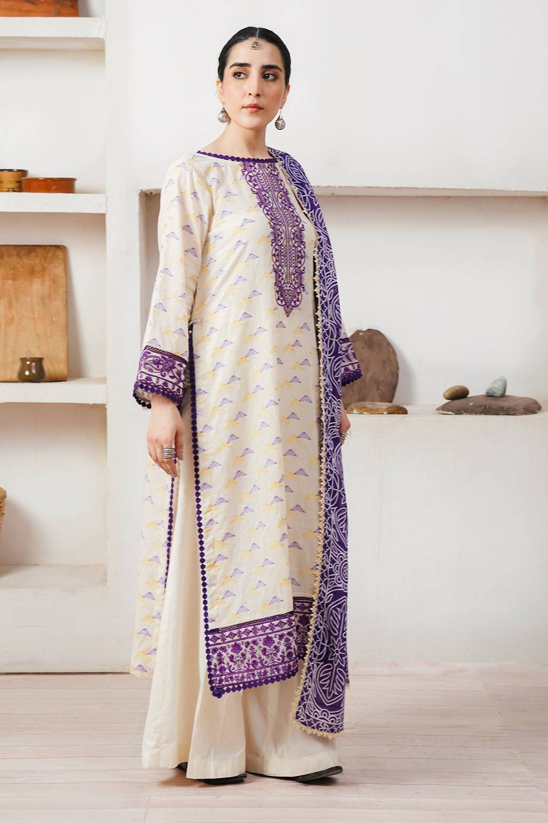 Zellbury | Unstitched 3 Piece Jacquard | Embroidered Shirt Shalwar Dupatta - 0086 - by - Libasekhas UK - Registered Vendor of : Zellbury Women - 100% Original Designer Dresss