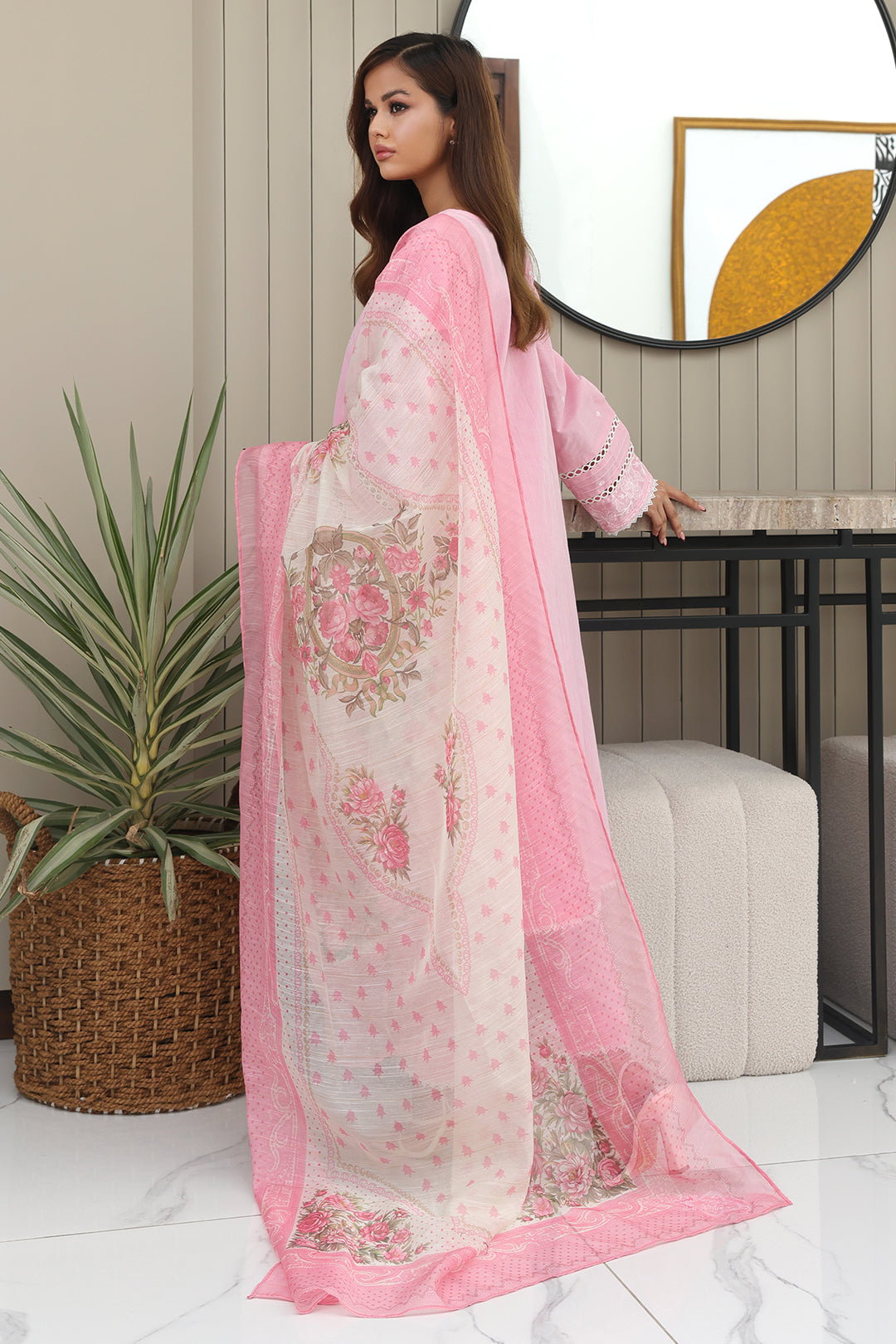 Zellbury | Unstitched 3 Piece Chambray | Embroidered Shirt Shalwar Dupatta - 0146 - by - Libasekhas UK - Registered Vendor of : Zellbury Women - 100% Original Designer Dresss