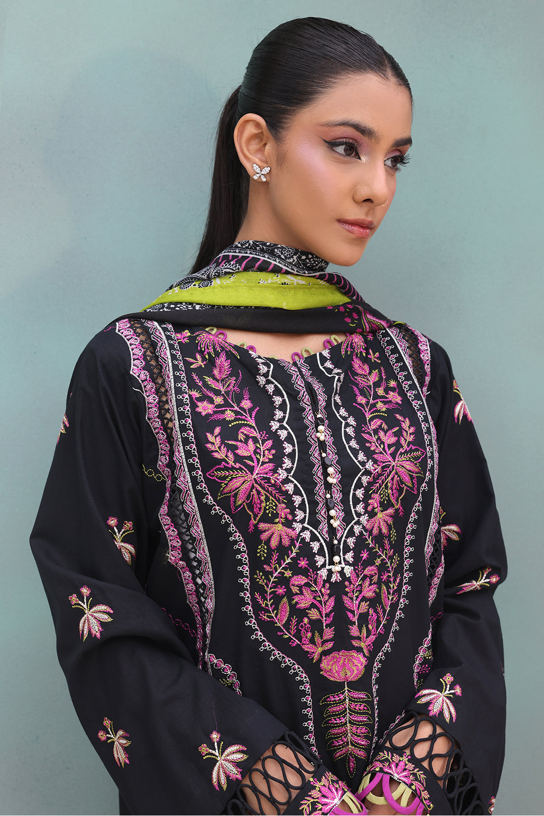 Zellbury | Unstitched 3 Piece Chambray | Embroidered Shirt Shalwar Dupatta - 0148 - by - Libasekhas UK - Registered Vendor of : Zellbury Women - 100% Original Designer Dresss