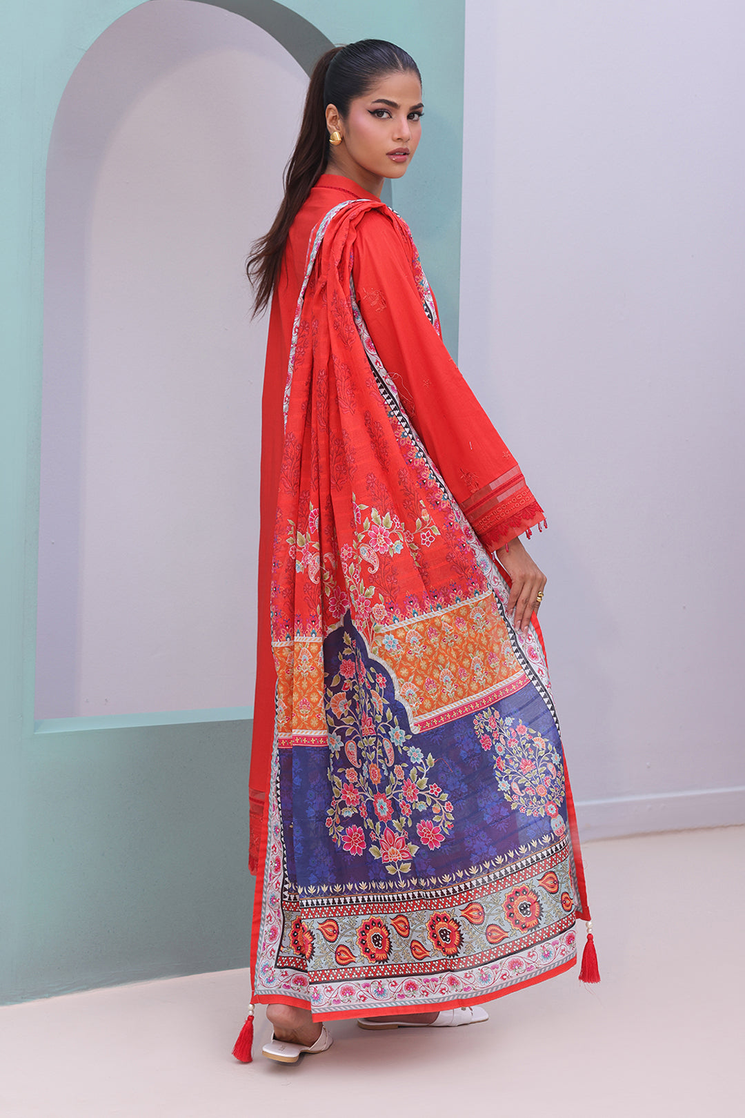 Zellbury | Unstitched 3 Piece Cambric | Embroidered Shirt Shalwar Dupatta - 0152 - by - Libasekhas UK - Registered Vendor of : Zellbury Women - 100% Original Designer Dresss