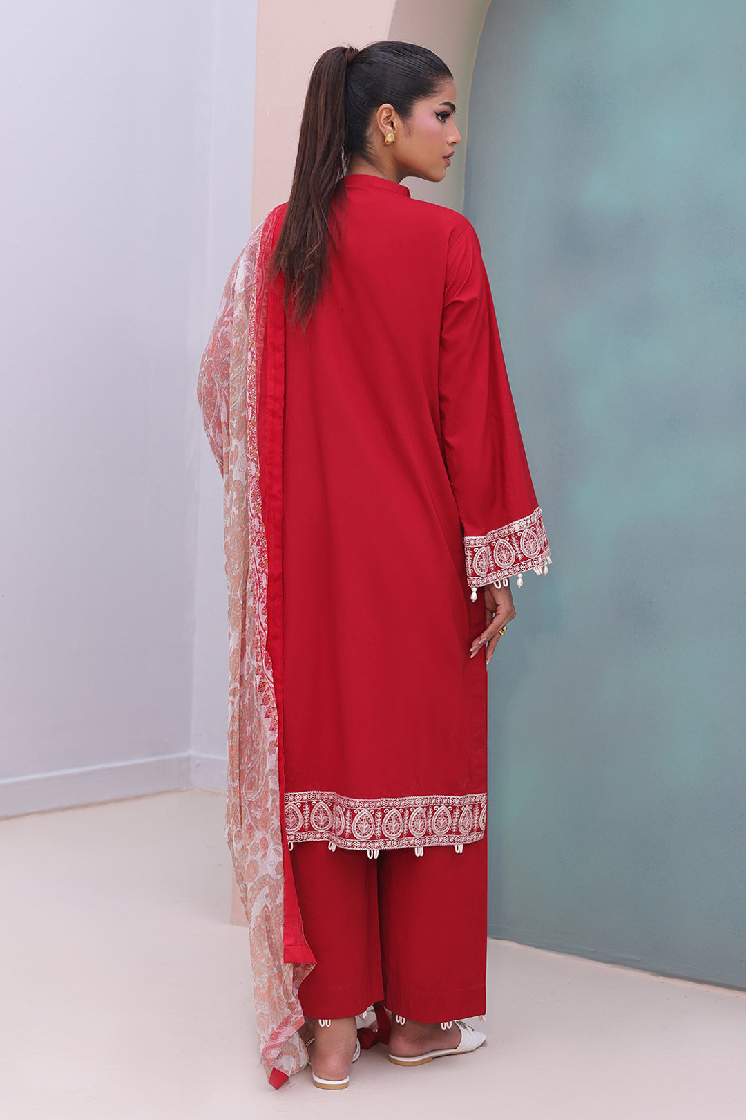 Zellbury | Unstitched 3 Piece Cambric | Embroidered Shirt Shalwar Dupatta - 0602 - by - Libasekhas UK - Registered Vendor of : Zellbury Women - 100% Original Designer Dresss