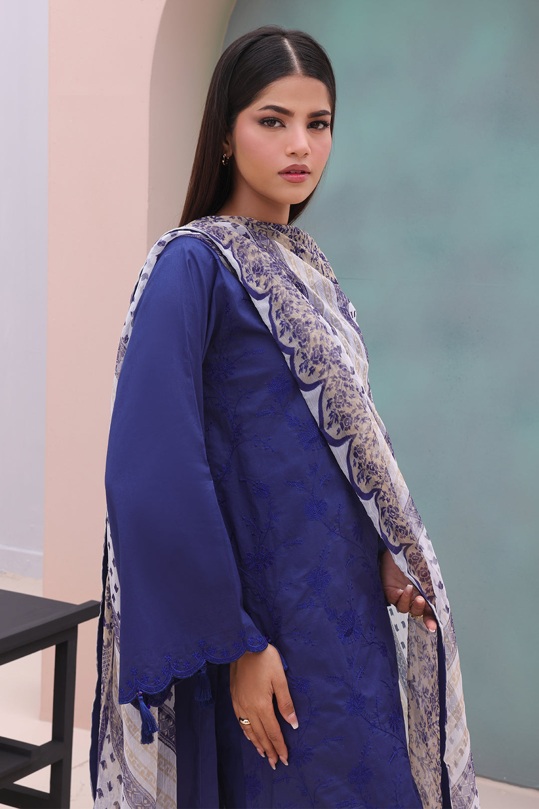 Zellbury | Unstitched 3 Piece Cambric | Embroidered Shirt Dupatta - 0604 - by - Libasekhas UK - Registered Vendor of : Zellbury Women - 100% Original Designer Dresss