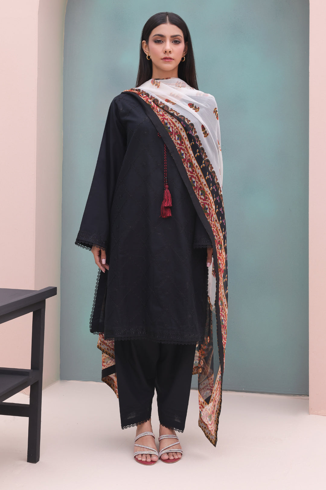 Zellbury | Unstitched 3 Piece Cambric | Embroidered Shirt Shalwar Dupatta - 0605 - by - Libasekhas UK - Registered Vendor of : Zellbury Women - 100% Original Designer Dresss