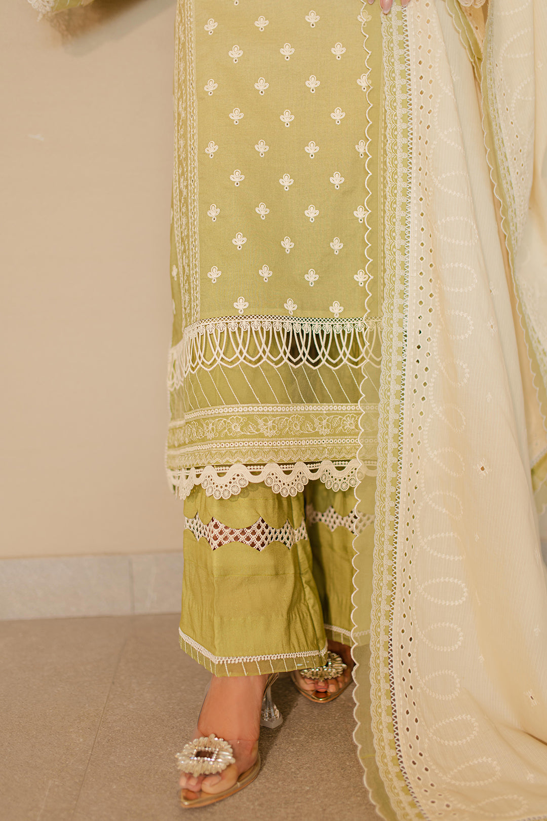 Zellbury | Unstitched 3 Piece Chikankari | Embroidered Shirt Shalwar Dupatta - 0702 - by - Libasekhas UK - Registered Vendor of : Zellbury Women - 100% Original Designer Dresss