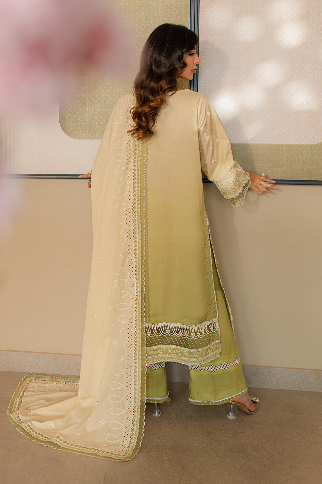 Zellbury | Unstitched 3 Piece Chikankari | Embroidered Shirt Shalwar Dupatta - 0702 - by - Libasekhas UK - Registered Vendor of : Zellbury Women - 100% Original Designer Dresss