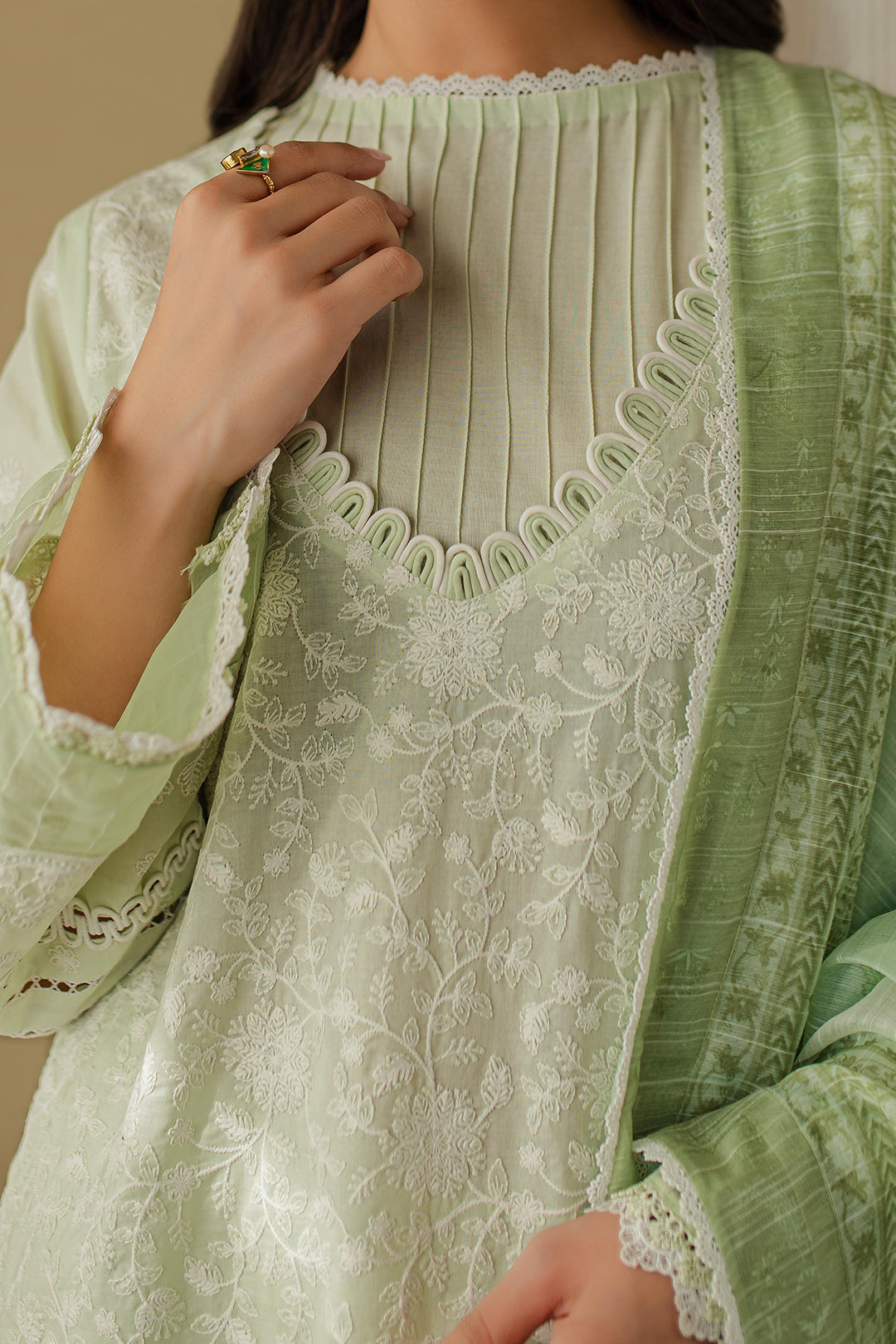 Zellbury | Unstitched 3 Piece Chikankari | Embroidered Shirt Shalwar Dupatta - 0706 - by - Libasekhas UK - Registered Vendor of : Zellbury Women - 100% Original Designer Dresss