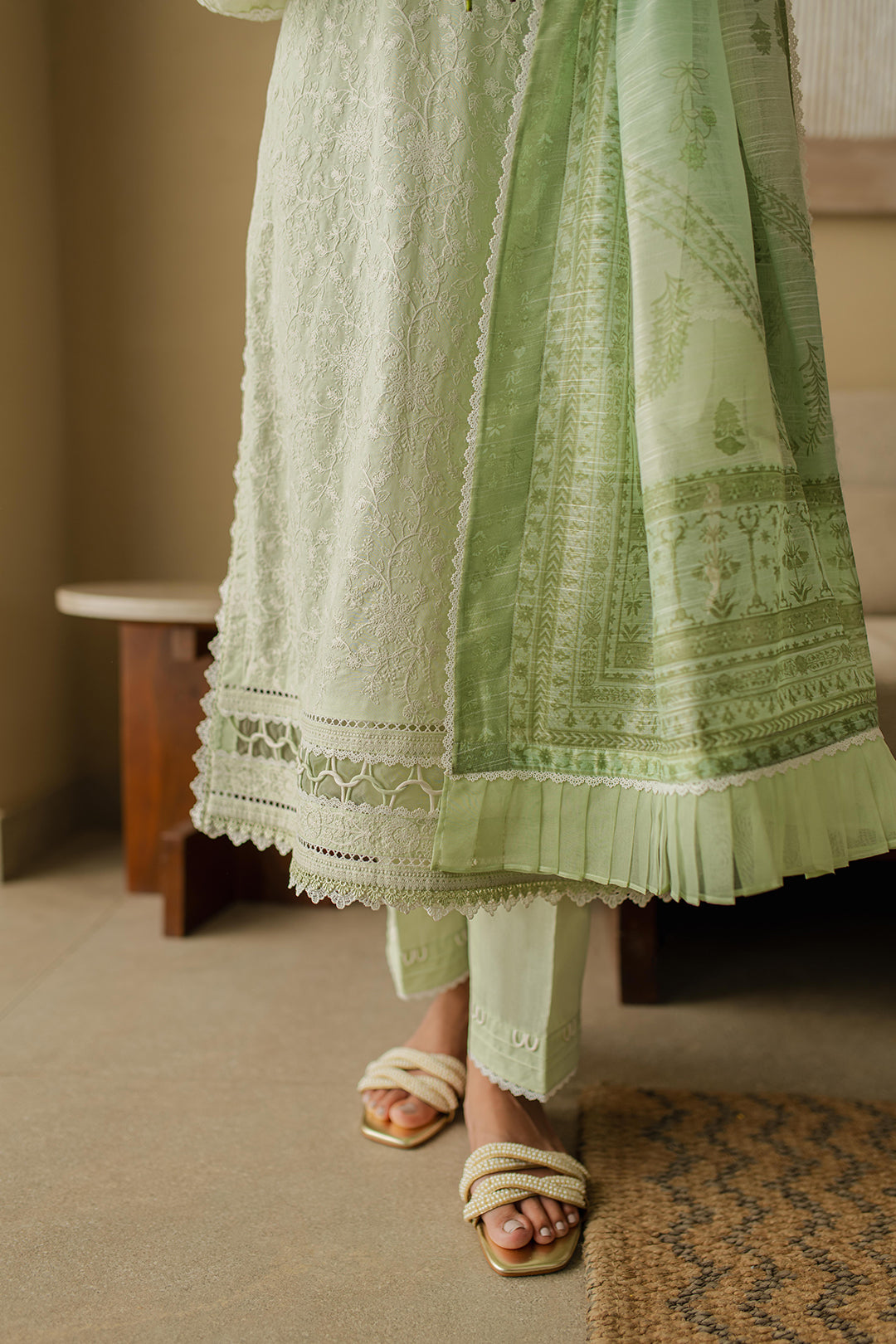 Zellbury | Unstitched 3 Piece Chikankari | Embroidered Shirt Shalwar Dupatta - 0706 - by - Libasekhas UK - Registered Vendor of : Zellbury Women - 100% Original Designer Dresss