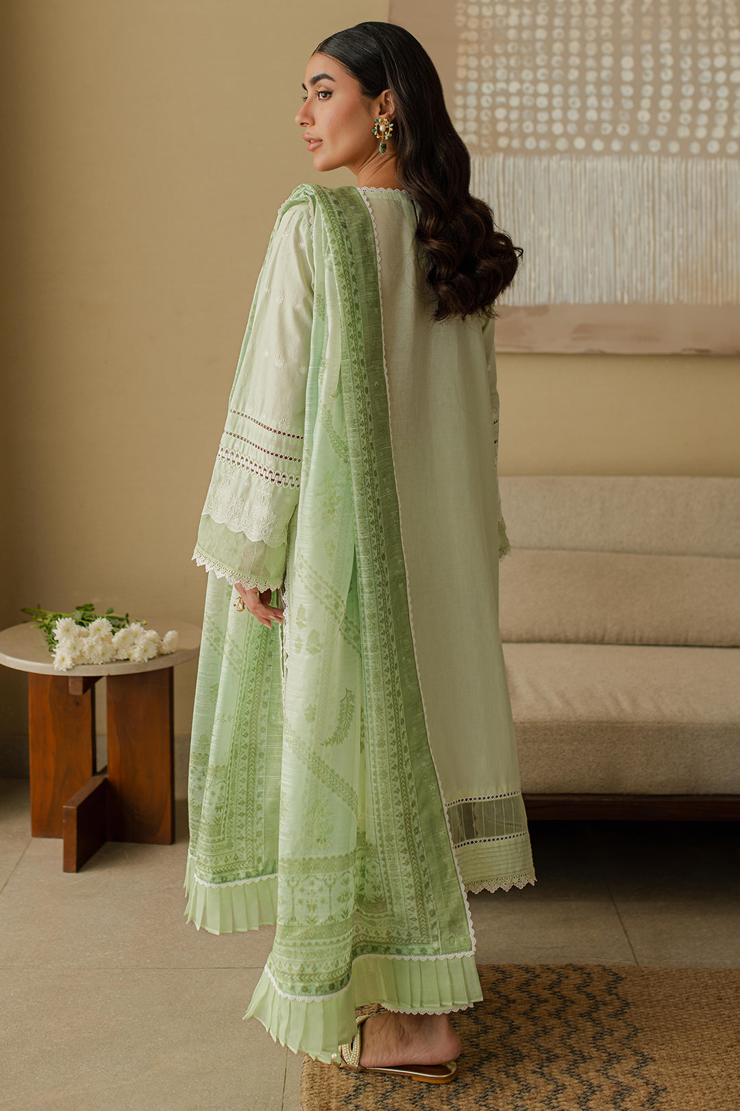 Zellbury | Unstitched 3 Piece Chikankari | Embroidered Shirt Shalwar Dupatta - 0706 - by - Libasekhas UK - Registered Vendor of : Zellbury Women - 100% Original Designer Dresss