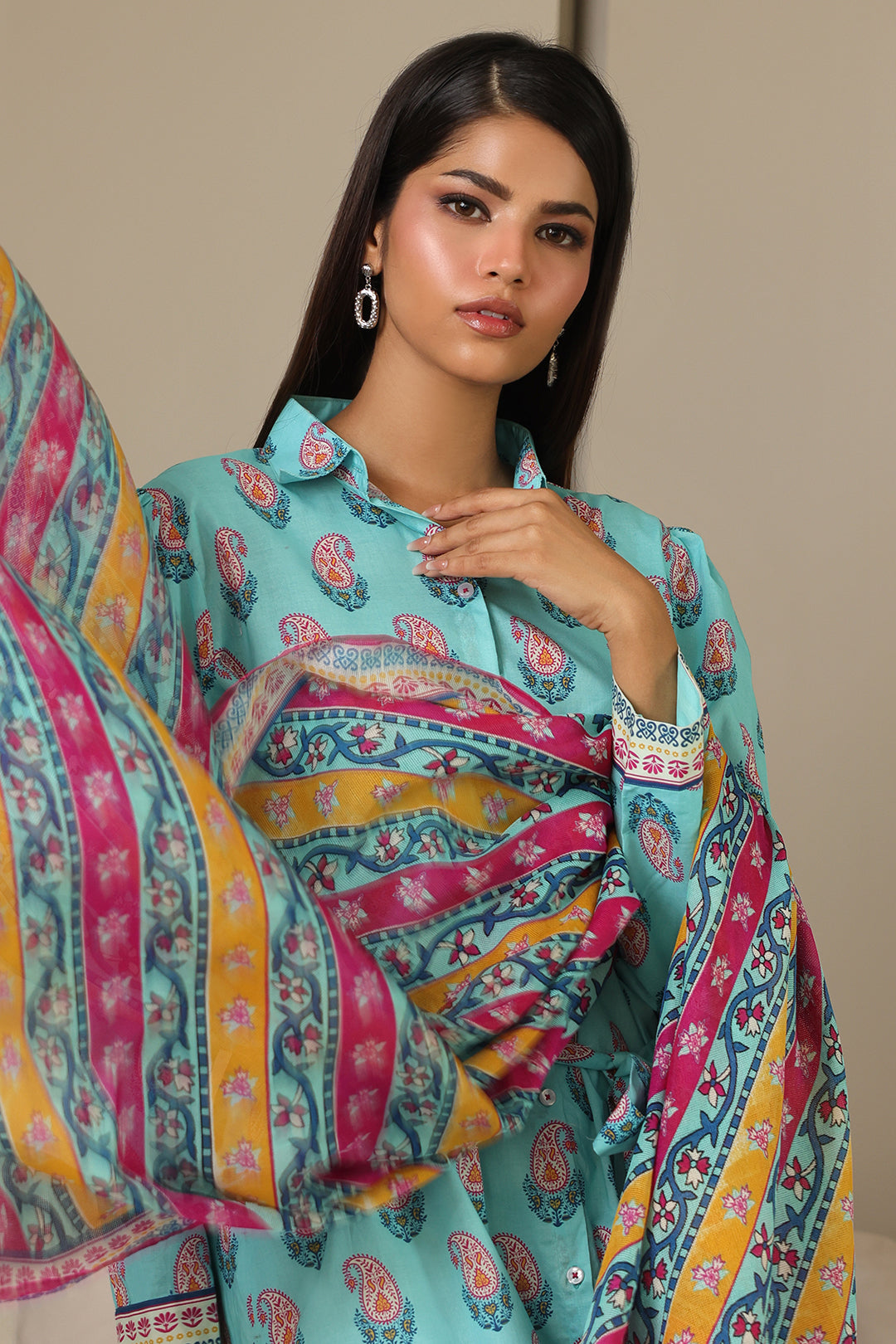 Zellbury | Unstitched 2 Piece Cambric | Shirt Dupatta - 0001 - by - Libasekhas UK - Registered Vendor of : Zellbury Women - 100% Original Designer Dresss