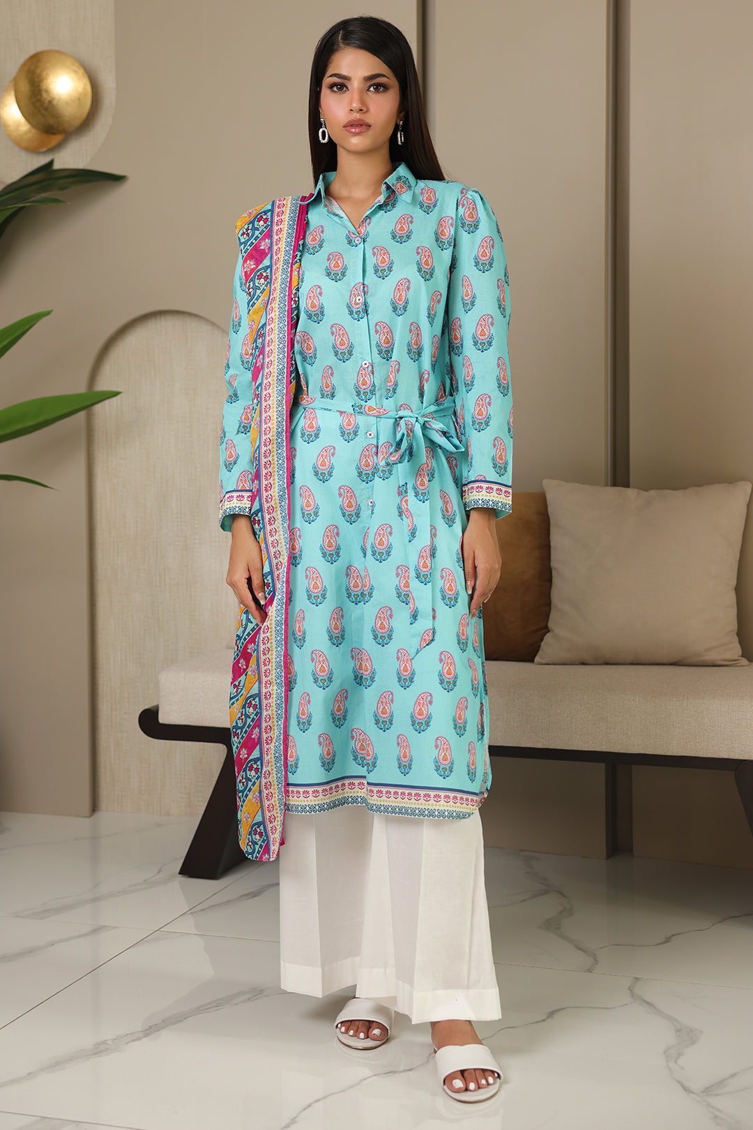 Zellbury | Unstitched 2 Piece Cambric | Shirt Dupatta - 0001 - by - Libasekhas UK - Registered Vendor of : Zellbury Women - 100% Original Designer Dresss
