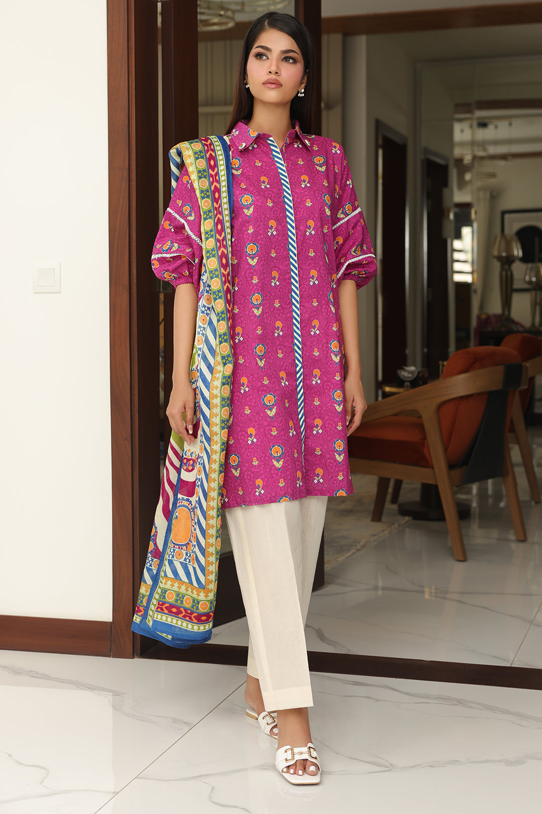 Zellbury | Unstitched 2 Piece Cambric | Shirt Dupatta - 0002 - by - Libasekhas UK - Registered Vendor of : Zellbury Women - 100% Original Designer Dresss