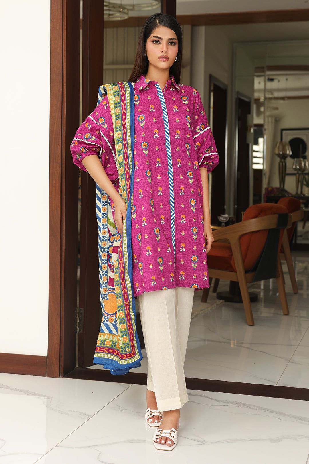 Zellbury | Unstitched 2 Piece Cambric | Shirt Dupatta - 0002 - by - Libasekhas UK - Registered Vendor of : Zellbury Women - 100% Original Designer Dresss