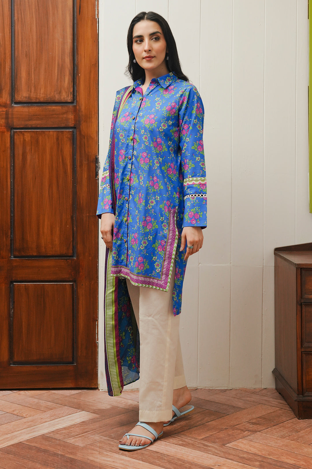 Zellbury | Unstitched 2 Piece Cambric | Shirt Dupatta - 0004 - by - Libasekhas UK - Registered Vendor of : Zellbury Women - 100% Original Designer Dresss