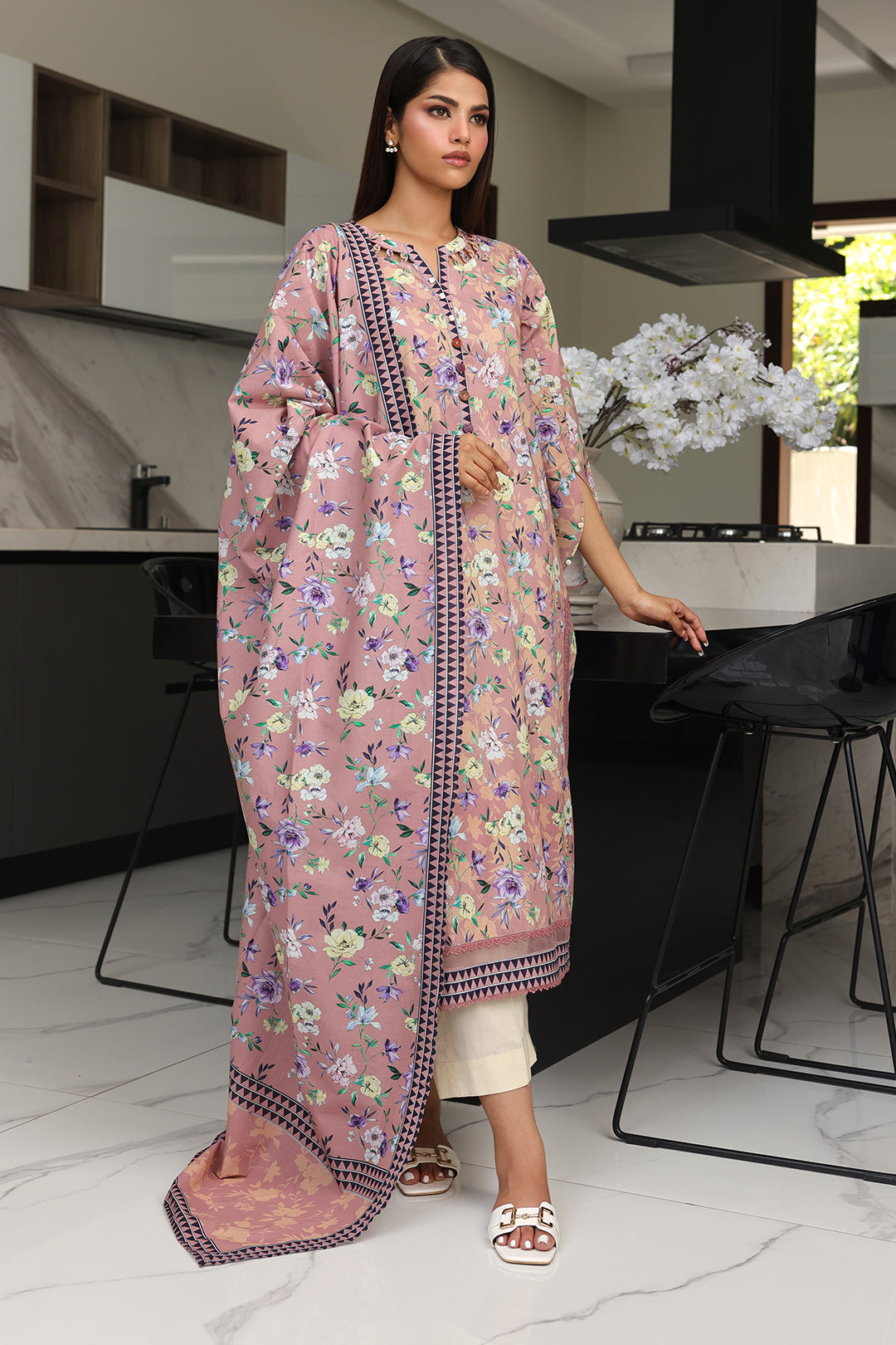 Zellbury | Unstitched 2 Piece Cambric | Shirt Dupatta - 0007 - by - Libasekhas UK - Registered Vendor of : Zellbury Women - 100% Original Designer Dresss