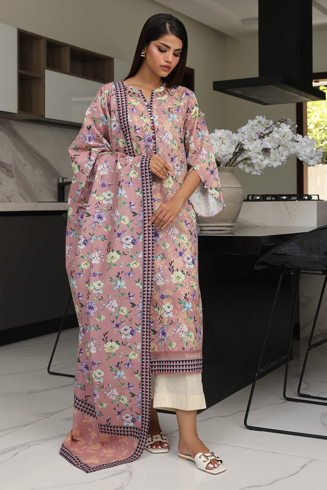 Zellbury | Unstitched 2 Piece Cambric | Shirt Dupatta - 0007 - by - Libasekhas UK - Registered Vendor of : Zellbury Women - 100% Original Designer Dresss